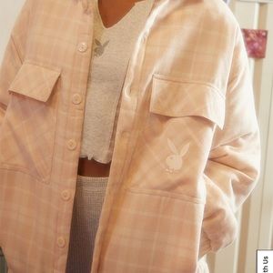 Playboy Plaid oversize boyfriend jacket